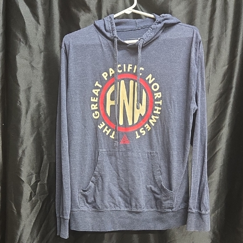 THE GREAT. Blue and Red Logo Hoodie